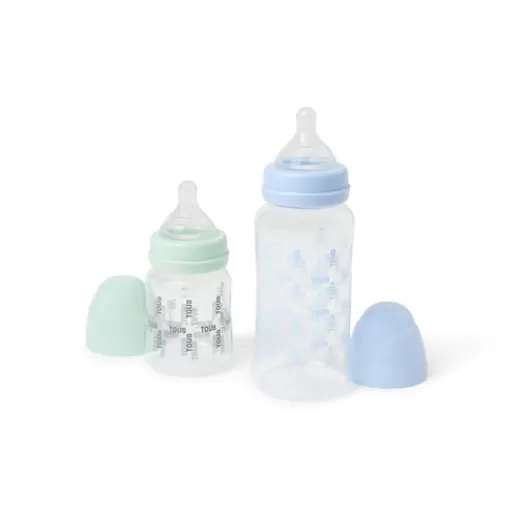 TOUS Pack of 2 baby bottles in Square sky blue Outlet