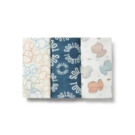 TOUS Pack of 3 muslins in MMuse blue New