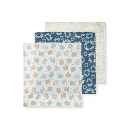 TOUS Pack of 3 muslins in MMuse blue New