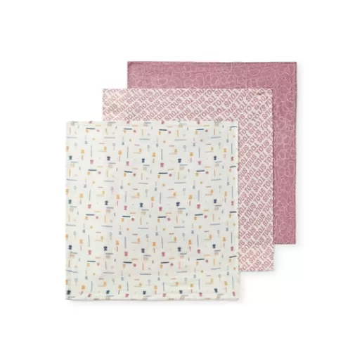 TOUS Pack of 3 muslins in MMuse pink Best Sale