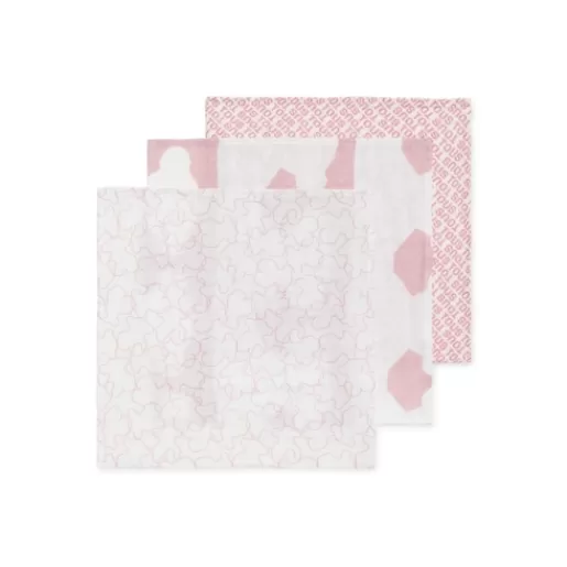 TOUS Pack of 3 muslins in MMuse pink Best Sale