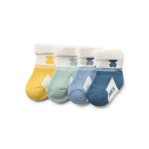 TOUS Pack of 4 pairs of baby socks in SSocks blue Discount