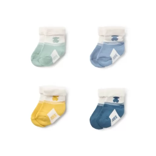 TOUS Pack of 4 pairs of baby socks in SSocks blue Discount