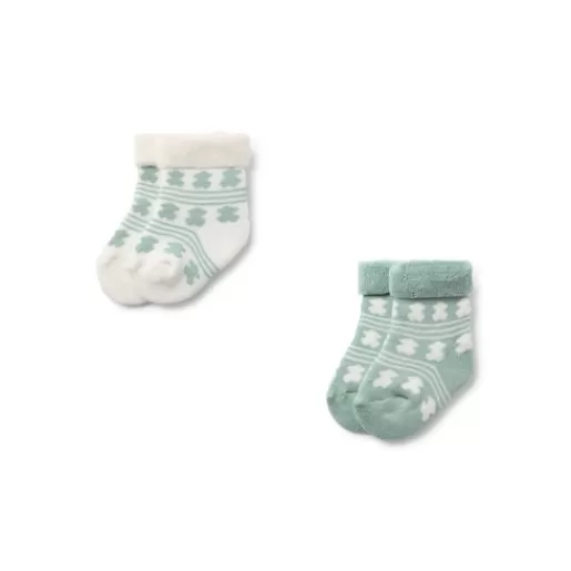 TOUS Pack of 2 pairs of baby socks in SSocks green Best Sale