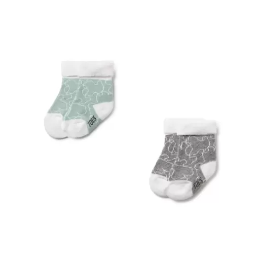 TOUS Pack of 2 pairs of baby socks in SSocks green Cheap