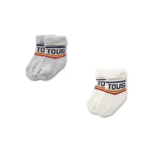 TOUS Pack of 2 pairs of baby socks in SSocks grey Sale