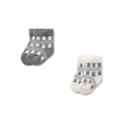 TOUS Pack of 2 pairs of baby socks in SSocks grey Outlet