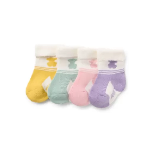 TOUS Pack of 4 pairs of baby socks in SSocks pink Discount