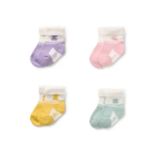 TOUS Pack of 4 pairs of baby socks in SSocks pink Discount