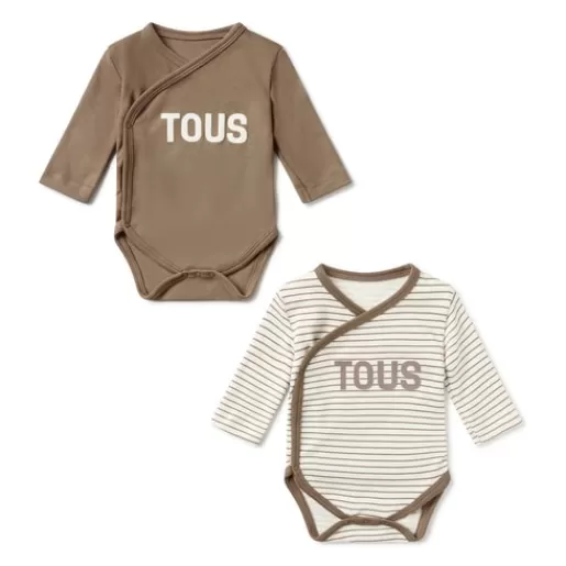 TOUS Pack of wrap-over bodysuits in Classic beige Best