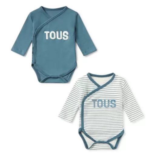 TOUS Pack of wrap-over bodysuits in Classic blue Shop