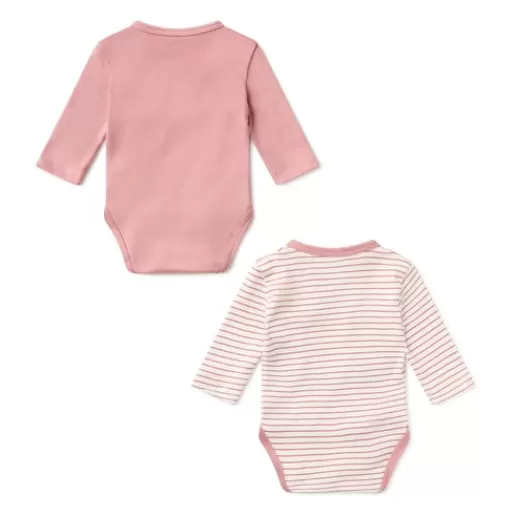 TOUS Pack of wrap-over bodysuits in Classic pink New