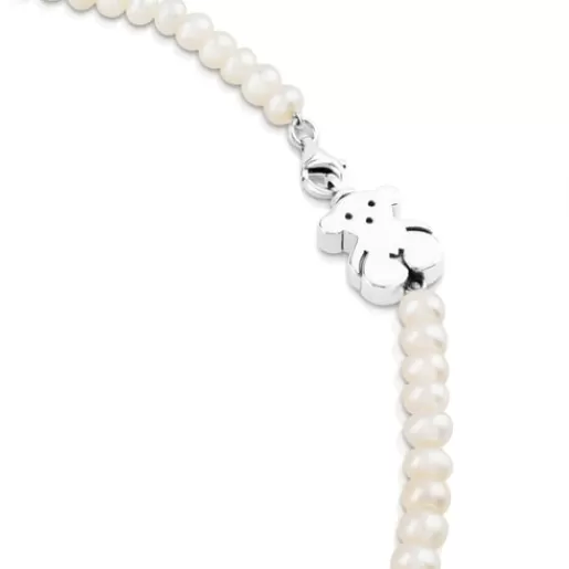 TOUS Pearl Sweet Dolls Necklace with Silver Srebro Best Sale