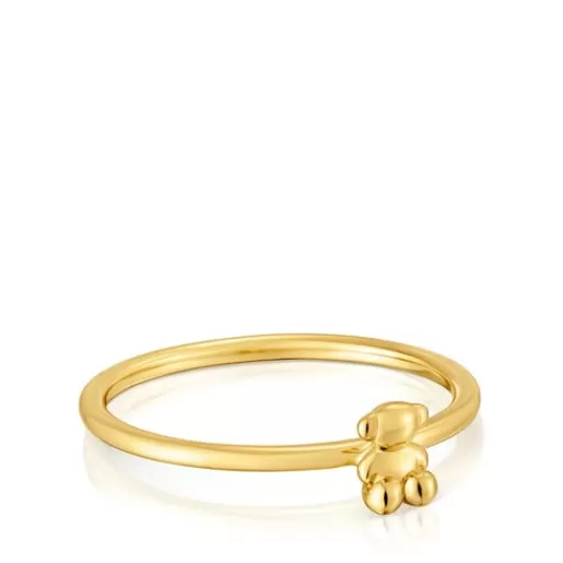TOUS Pierścionek ze złota z charmsem w kształcie misia Bold Bear New