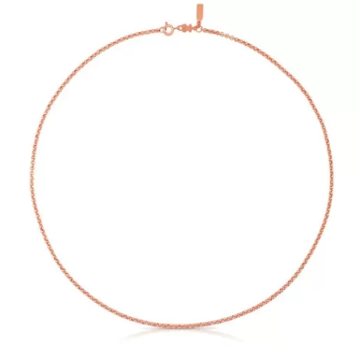 TOUS Średni łańcuszek ze srebra pokrytego 18-karatowym różowym złotem, o długości 50 cm Hand Shop