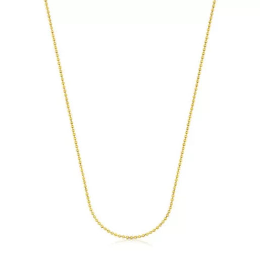 TOUS Średni łańcuszek ze srebra pokrytego 18-karatowym złotem, z kulkami o średnicy 1,8 mm, o długości 50 cm Chain SrebroVermeil Flash Sale