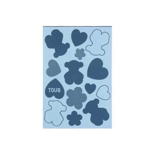 TOUS Reversible baby blanket in Nilo multi-motifs blue Flash Sale