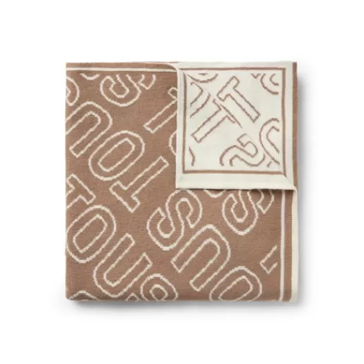 TOUS Reversible baby blanket in Nilo logo beige New