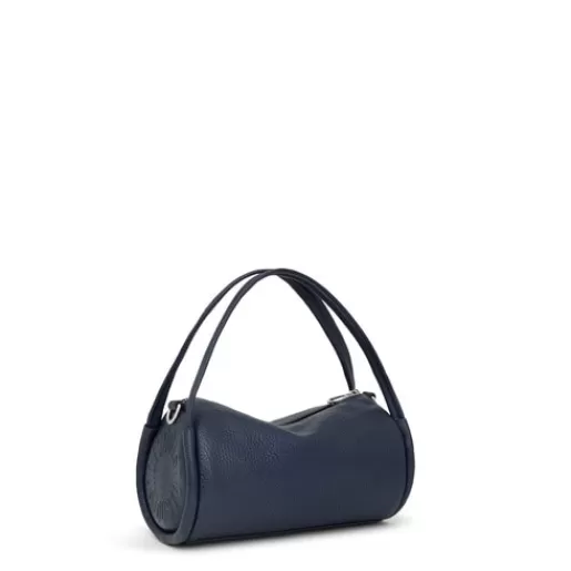 TOUS Small navy blue leather Duffel bag Miranda Niebieski Outlet