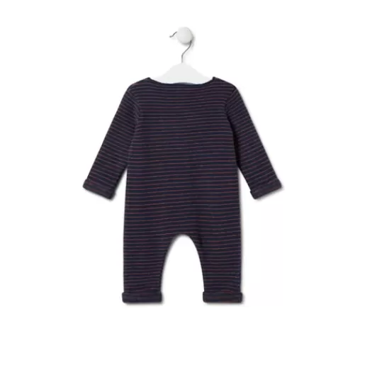 TOUS Striped baby playsuit in Blue navy blue Outlet