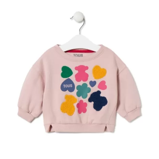 TOUS Sweatshirt with bears, hearts and flowers in Casual pink Cheap