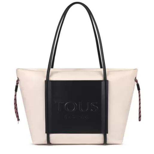 TOUS Empire - Torebka Capazo XL z nylonu pochodzącego z recyklingu w kolorze beżowym Róż Online