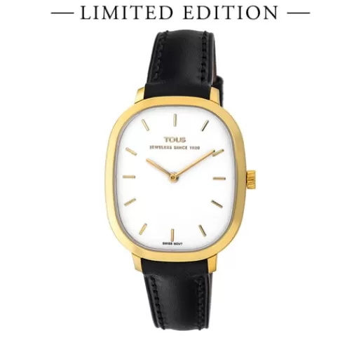 TOUS Heritage - Zegarek z żółtego złota ze skórzanym paskiem Discount