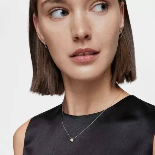 TOUS Les Classiques - Naszyjnik z białego złota z małą diamentową rozetą Best Sale