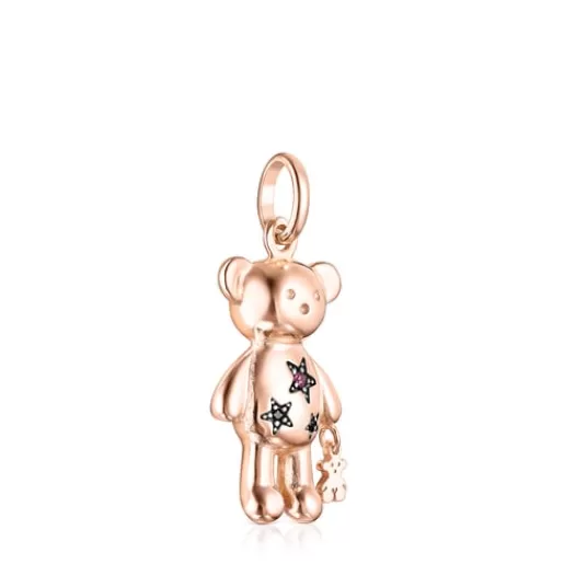 TOUS Teddy Bear - Zawieszka z różowego srebra Vermeil ze spinelami i rubinami RóżowesrebroVermeil Best Sale