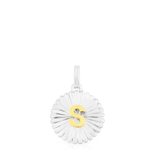 TOUS Wisiorek z medalionem litera S ze srebra i srebra vermeil Alphabet Shop